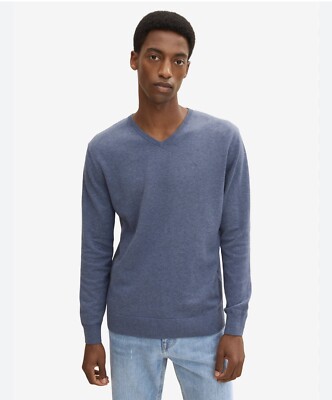 Tom Tailor V Neck Sweater Size M In Blue 
