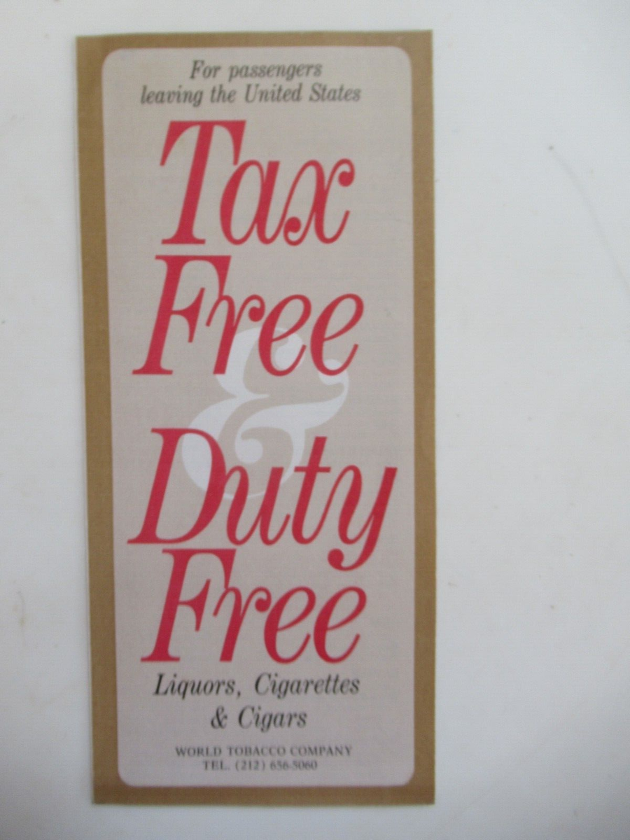 buy tobacco online duty free Vintage Advertising WORLD TOBACCO COMPANY Duty Free Brochure