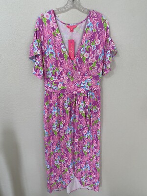 NWT LILLY PULITZER Large Anchorage Midi Dress Amethyst Moms The Word L |  eBay