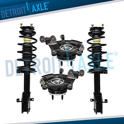 4pc Front Steering Knuckles Wheel Hub Bearing Struts w/Coil Spring for Ford Edge