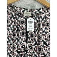 Soma Keyhole Maxi Dress XS Geo Ginger Root Sleeveless Floral Pockets NEW Gown