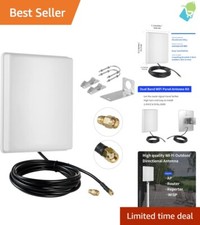 Outdoor 15dBi Dual Band WiFi Antenna with 10ft Cable for IP Cameras  Routers