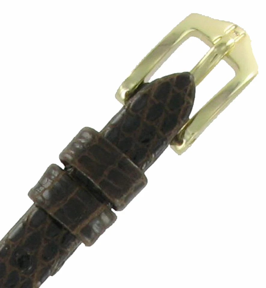 Correa de reloj Hirsch de 8 mm de cuero genuino de lagarto larga marrón para mujer nueva de Lote Antiguo Foto 2 de 2