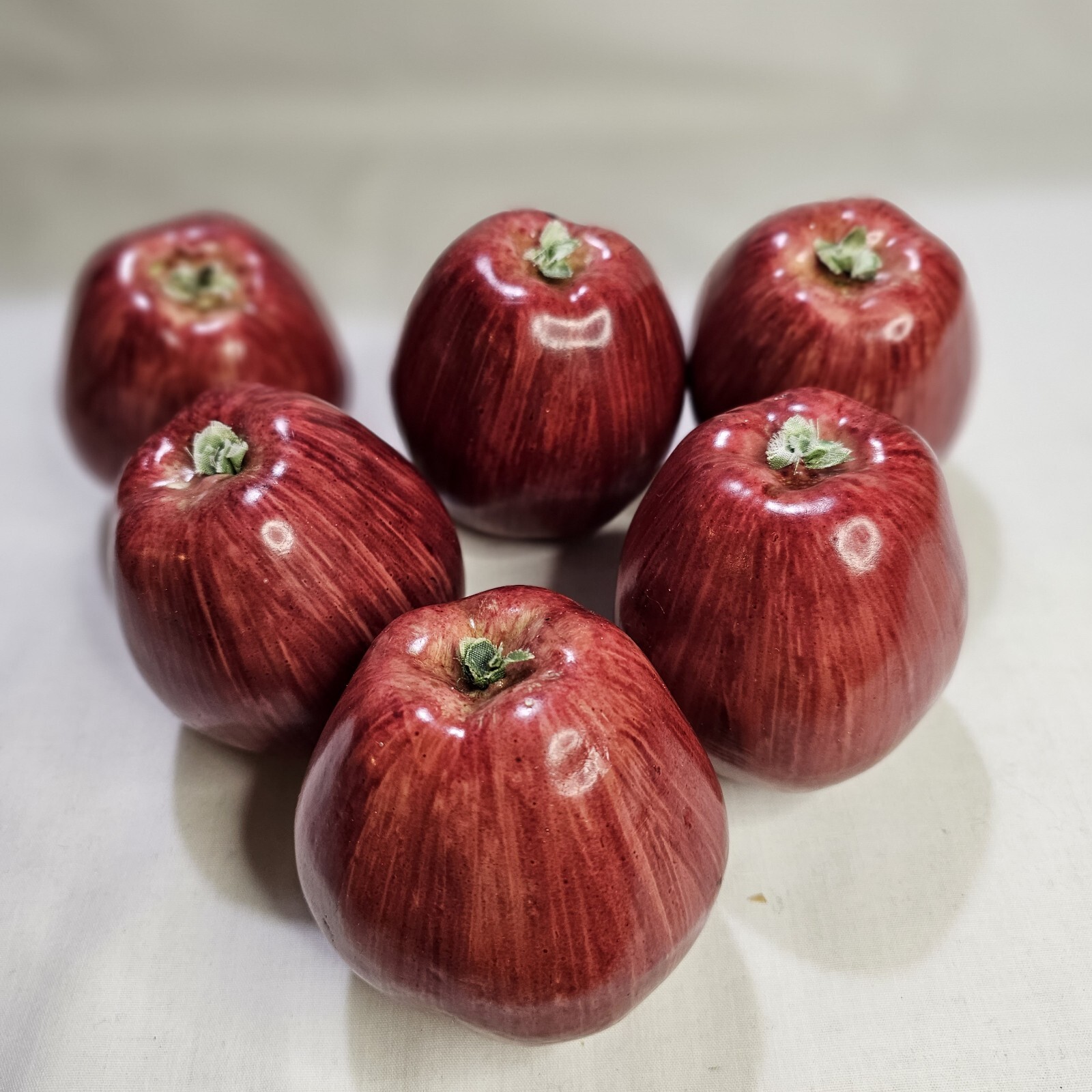 6 Faux Apples Red Delicious Artificial Fruit Bowl Filler Realistic