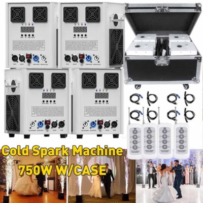 4PCS Large Cold Spark Machine 750W DMX Stage Firework Machine 6.6-9.8ft Wedding
