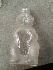 VTG 1950s SNOW CREST Beverages GLASS BEAR BOTTLE BANK, Salem Massachusetts no Li
