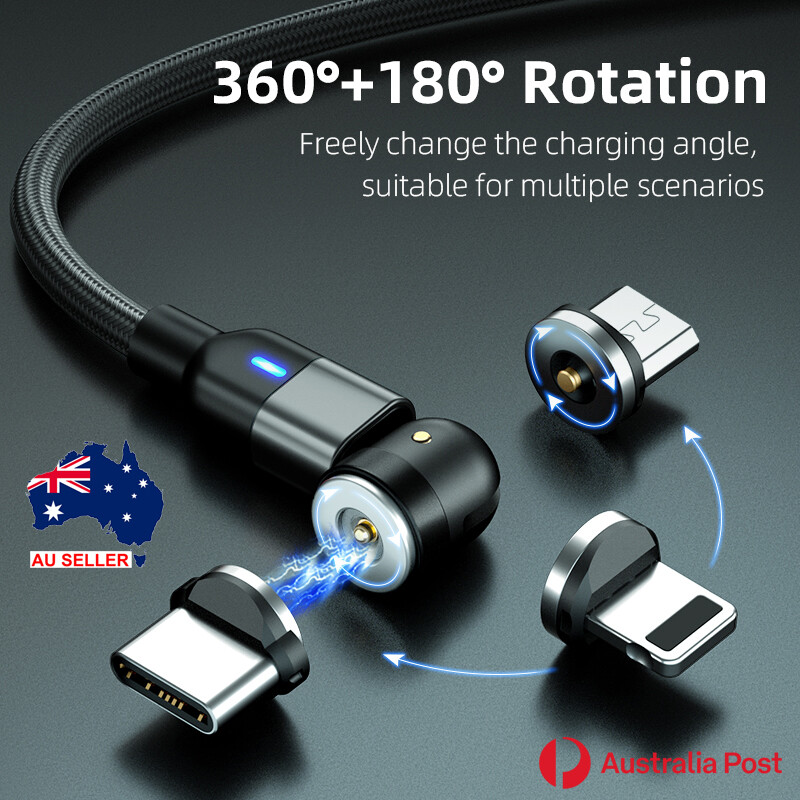 Magnetic Mobile Charging Cable USB-C MicroUSB iPhone in Phone Charger  Cord