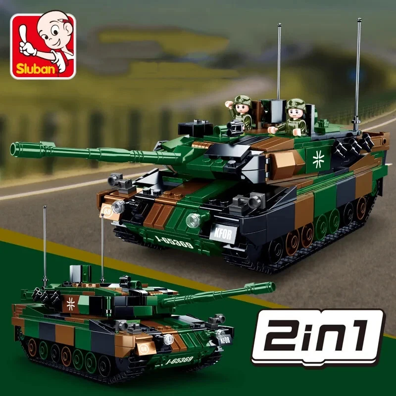 Sluban 766PCS Leopard 2A5 Main Battle Tank Brick WW2 Tank Soilder Building Block - Image 3 of 4