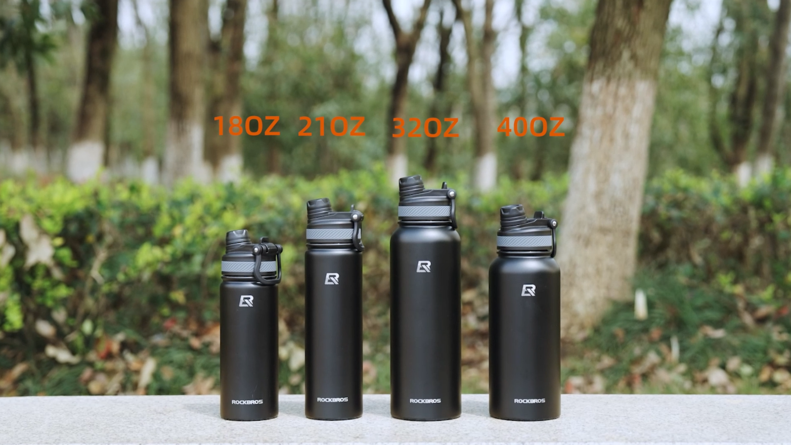 ROCKBROS Insulated Water Bottle Stainless Steel Metal Cool Sports 18/22/32/40OZ