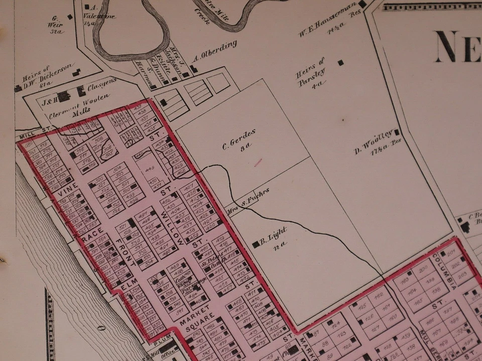 1870 Plat Map ~ NEW RICHMOND TOWNSHIP, CLERMONT COUNTY, OHIO ~ Free S&H - Image 2 of 4