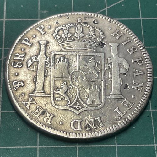ESPAÑA 8 Reales del año 1795 Carlos IIII IV Potosi PP Bolivia Resellos chinos - Foto 6 di 7