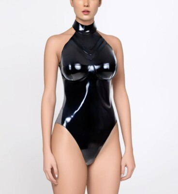 Latex Rubber Gummi Swimsuit Open back latex no zip summer swim beach wear |  eBay