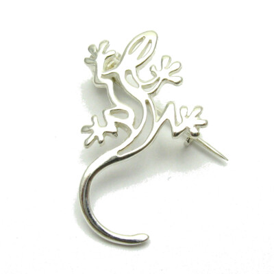 Sterling Silber Brosche Gecko Eidechse Salamander echt massiv gepunzt 925