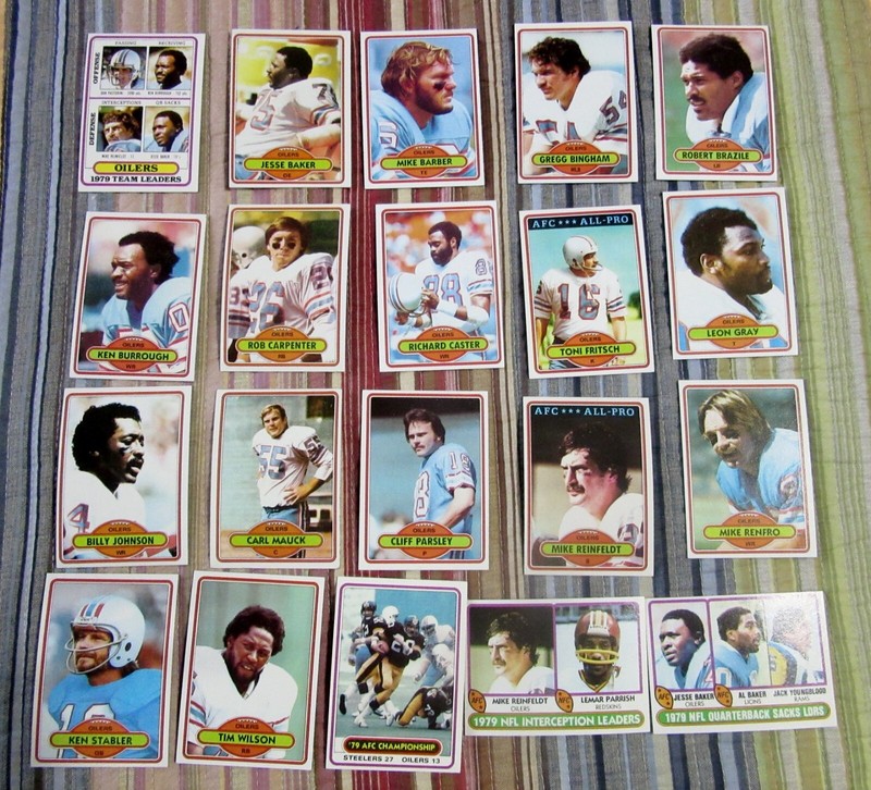 1980 TOPPS 🏈 HOUSTON OILERS COMPL 🌟20 CARD TEAM SET🌟 2 HOFs NM-MT 📸AS PICX📷