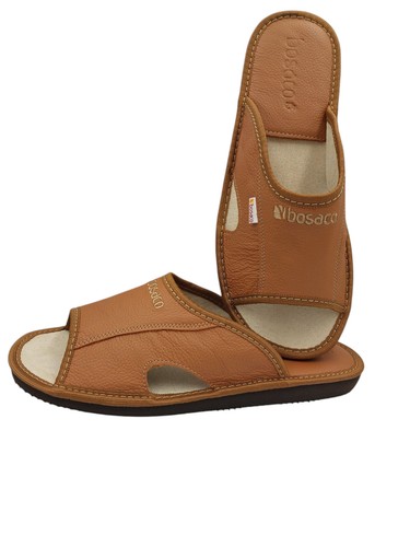 Slippers Men's Natural Leather Flip Flops Home Flip Flops Bosaco Open Toe 40-46 - Picture 7 of 10