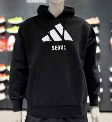 adidas Herren SEOUL Hoody Hoodie Shirts Run Schwarz Freizeit Tee Trikot Shirt...