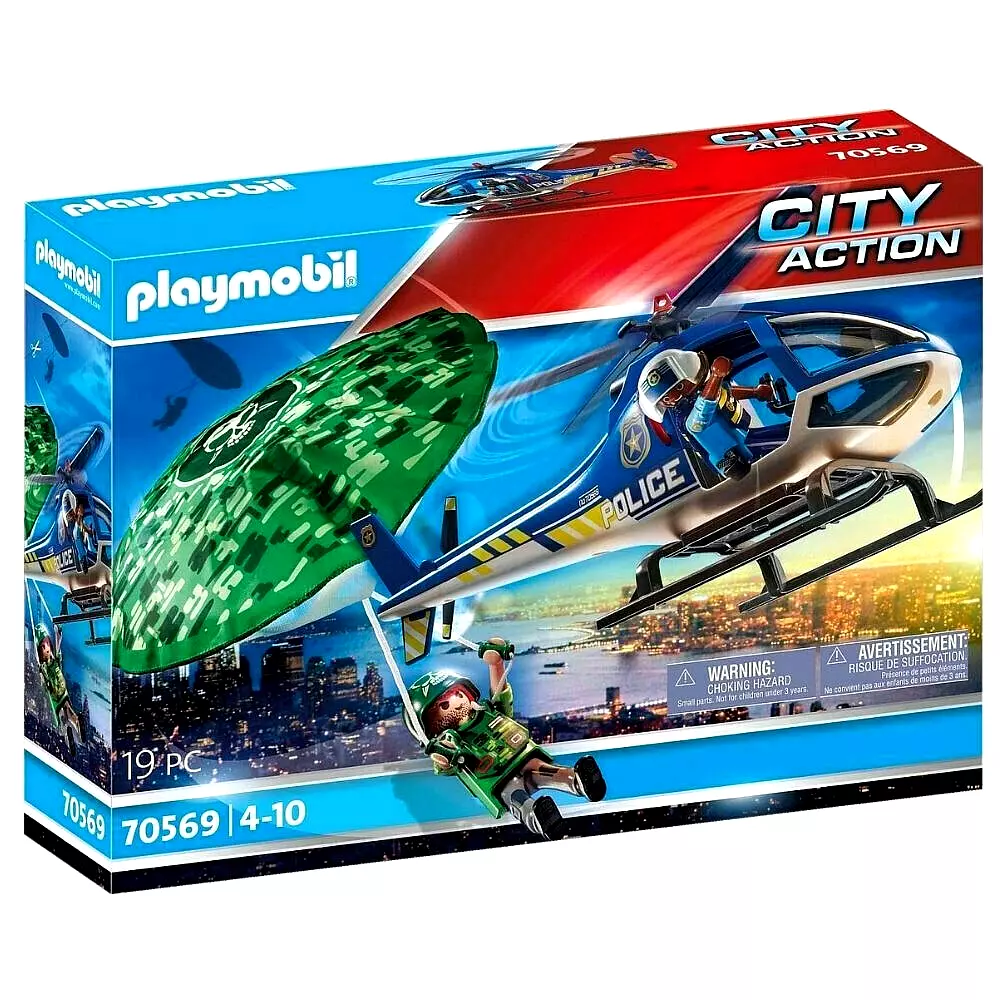 Playmobil 70569 Police City Action - Police Helicopter Parachute Chase  NEW!!