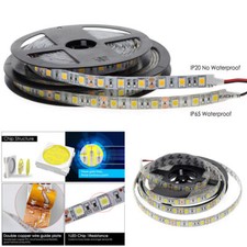 5M SMD 300 600 LED 3014 3528 5050 5630 Waterproof Flexible Strip Light 12V White