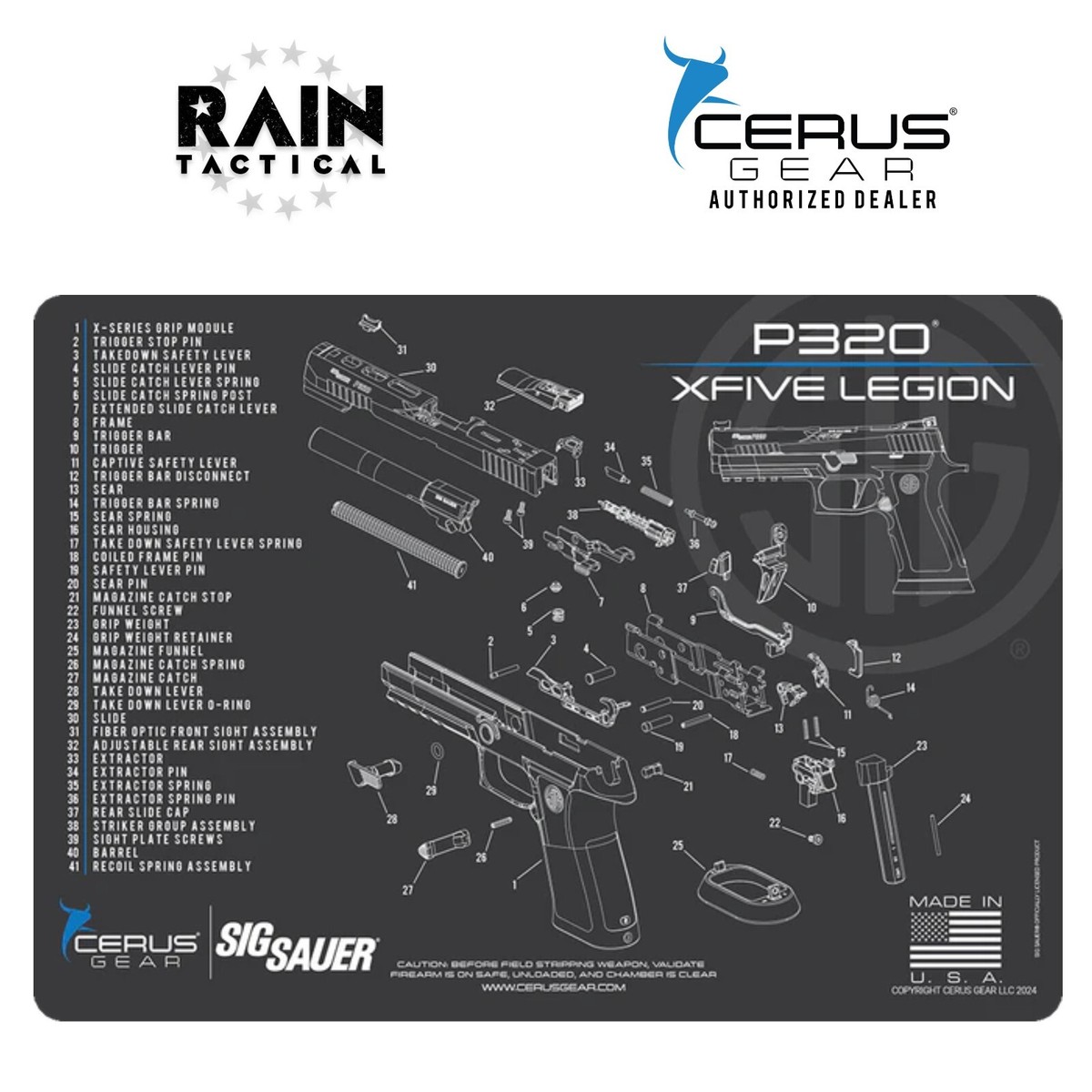 Sig Sauer P320 X-Five Legion Schematic Handgun Mat | eBay
