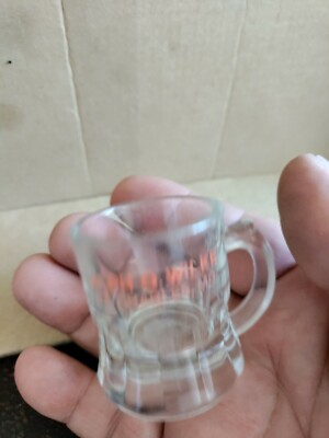 Vintage Souvenir Mini Mug Clear Glass ALPH O. WILKE St. Charles, Mo.