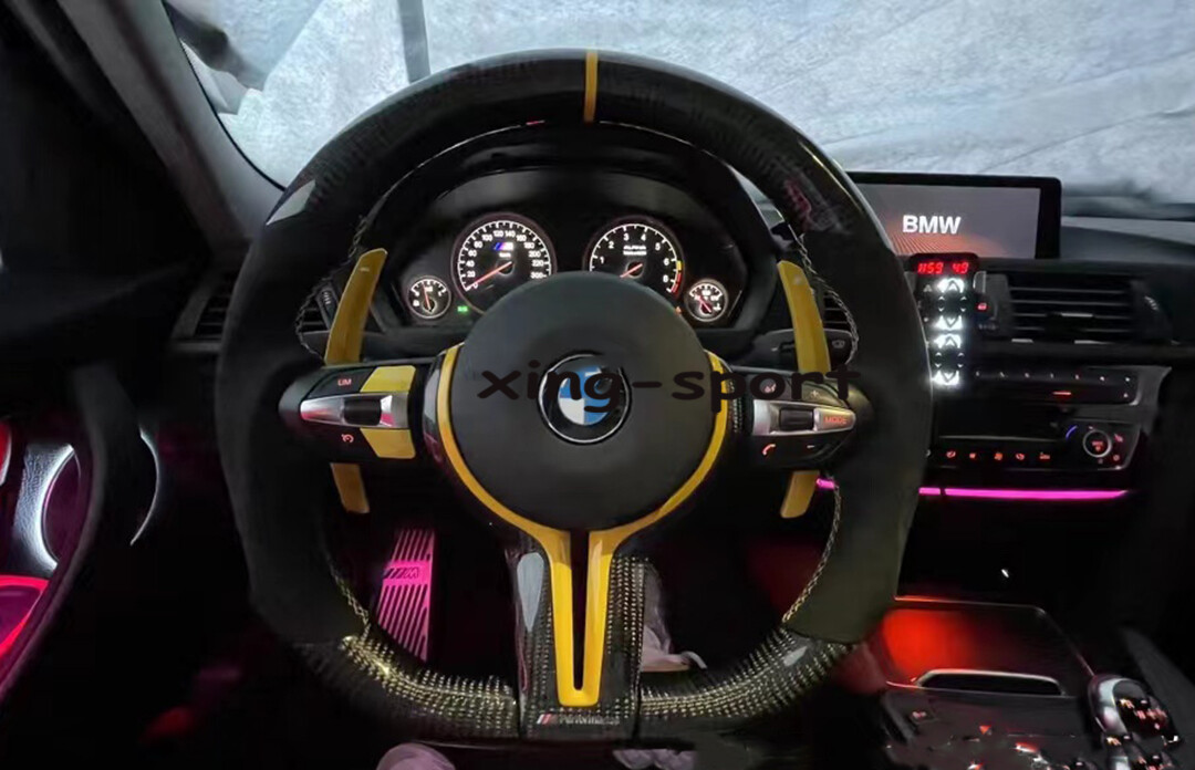 100Carbon Fiber Alcantara Steering Wheel + Trim for BMW M1 M2 M3 M4 M5