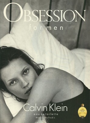 1996 Calvin Klein Obsession For Men Kate Moss vintage PRINT AD 90s