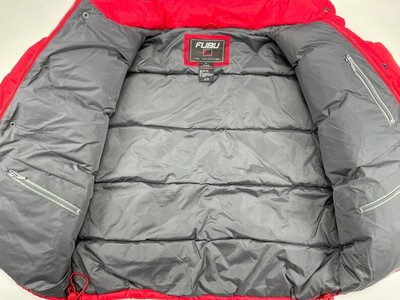 FUBU puffer jacket deadstock red nylon vintage duck down 90s FUBU puffer jacket deadstock red nylon vintage duck down 90s