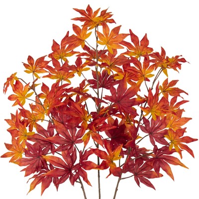 30 inch Artificial Maple Leaves Branch Fake Maple Shrubs Faux Fall Branches f...