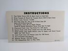 Hot Hand Pinball Machine Original Instructions Card 1979 Double Sided 12B-112-24