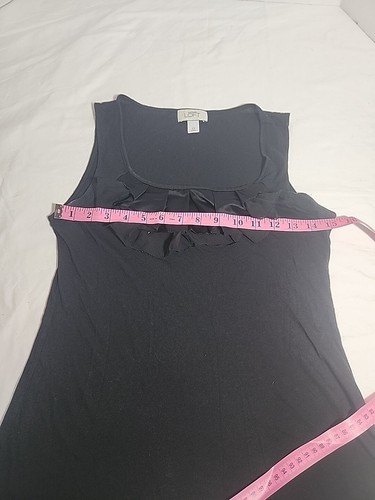 Ann Taylor Loft Black Ruffled Sleeveless Scoop Neck Cami Size XS - Picture 4 of 6
