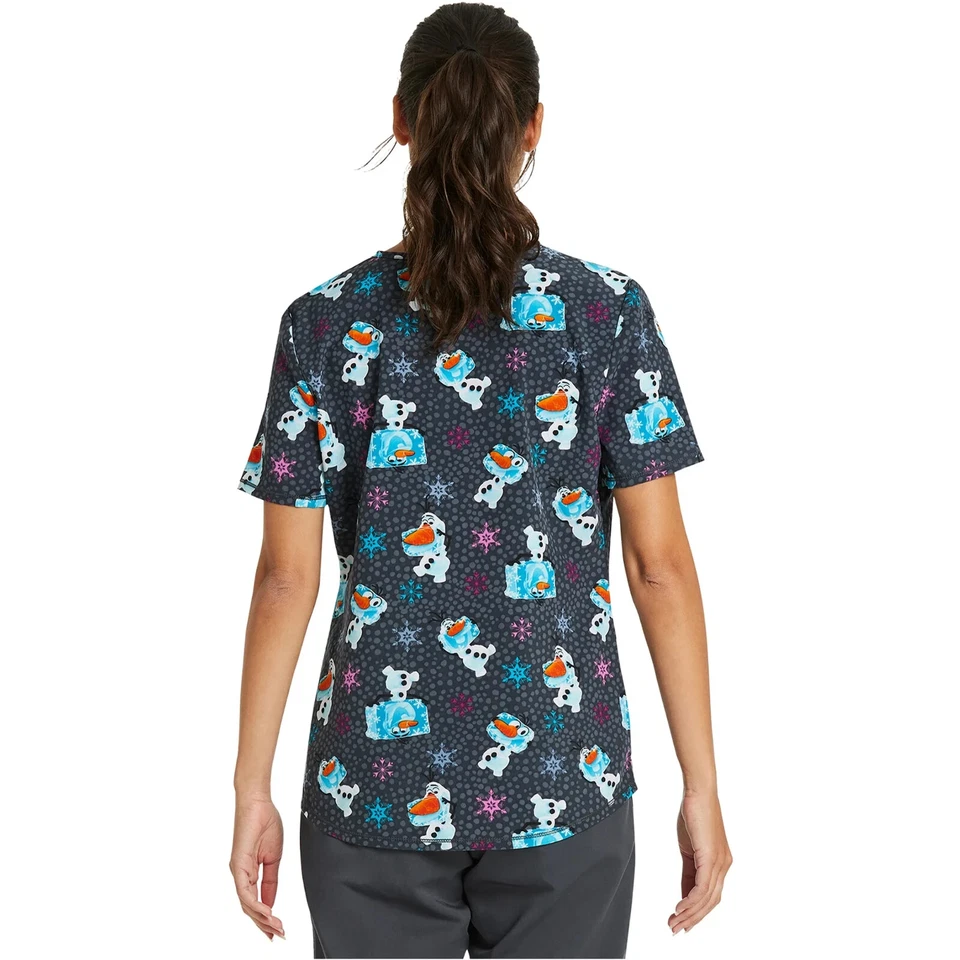 Scrubstar Women's Olaf Meltdown Scrub Top Size 3XL Christmas - Image 3 of 4