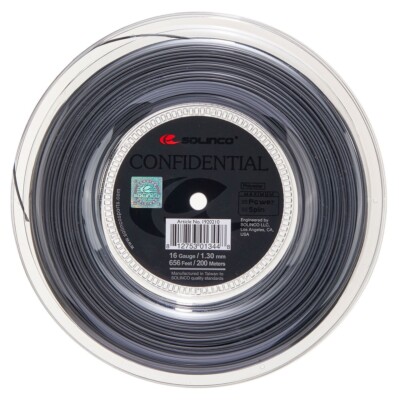 Solinco CONFIDENTIAL 16 1.30mm (dark silver) 656ft 200m Tennis String Reel