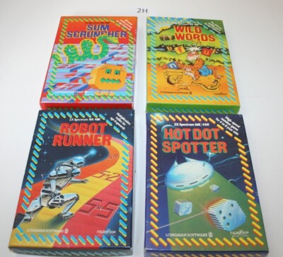 4 x ZX Spectrum Game Tapes - Sum Scruncher Robot Runner Hot Dot Spotter Wild Wor