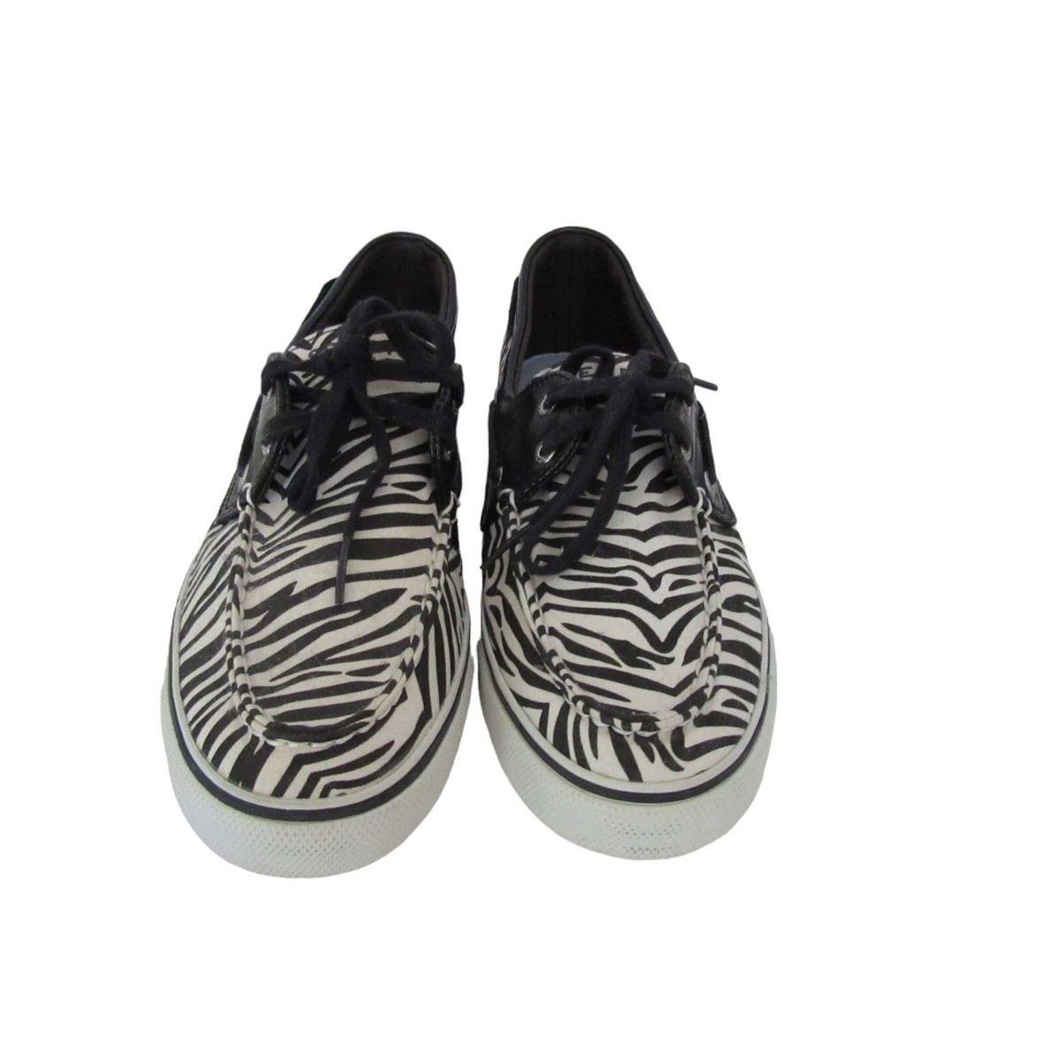 Great Pair of Sperry Zebra Design Boat Shoes in Size 9M, Worn Once