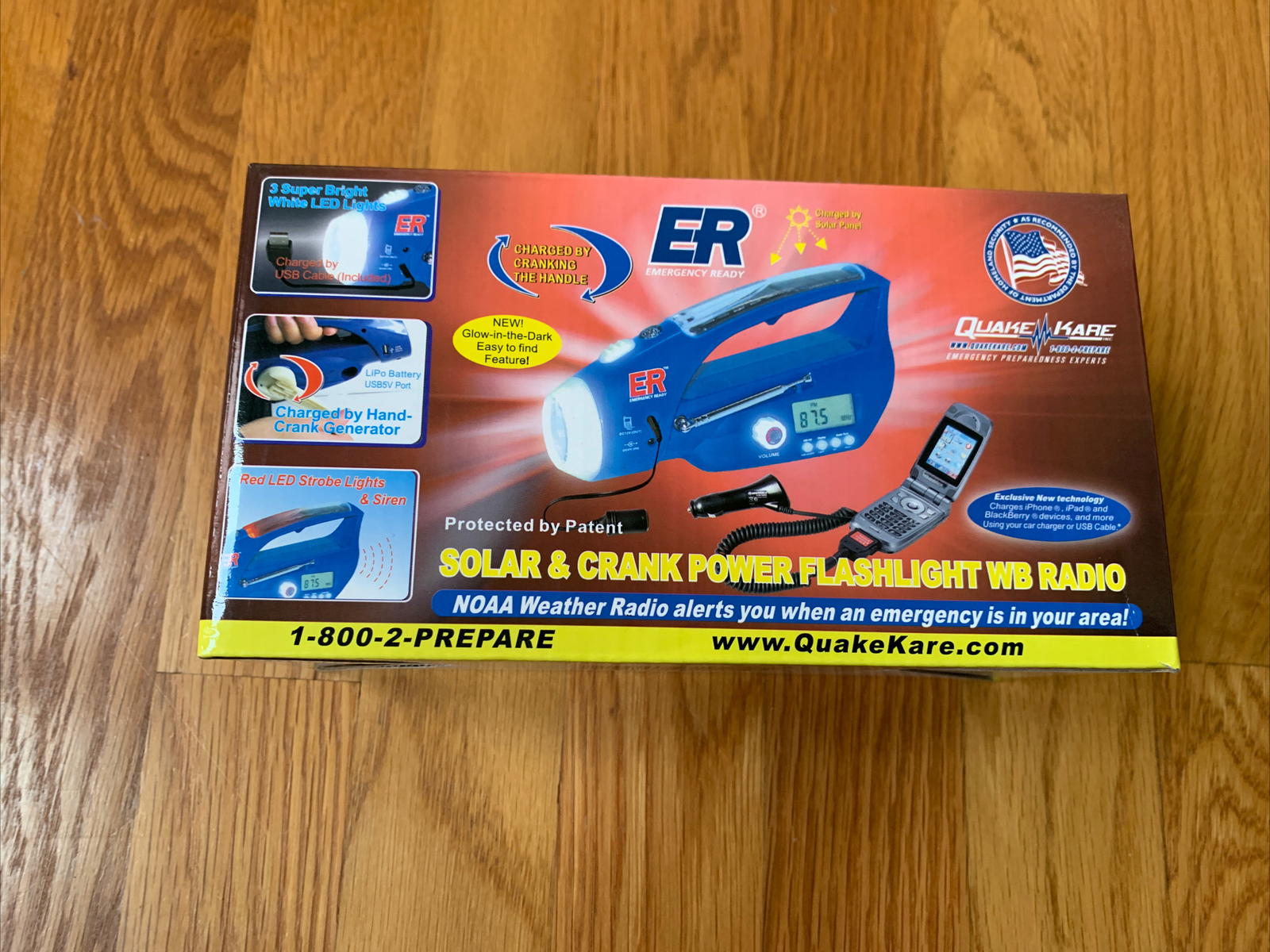 ER Emergency Ready 6NWB Solar/Hand-Crank Powered LED Flashlight | eBay