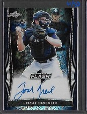 2018 Leaf Metal Flash JOSH BREAUX Navy Prismatic Auto RC 41/50 Yankees C