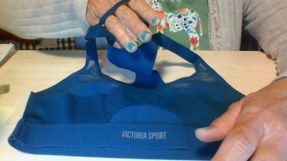 BONITO! ¡ENCAJE! ¡BORDE CON VOLANTES! Sujetador deportivo Victoria's Secret talla pequeña verde azulado oscuro WOW Foto 4 de 4