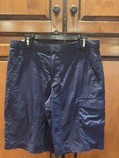 COLUMBIA Omni-Shade PFG Dark Blue Nylon Cargo Hiking Scouting Shorts boys 14/16