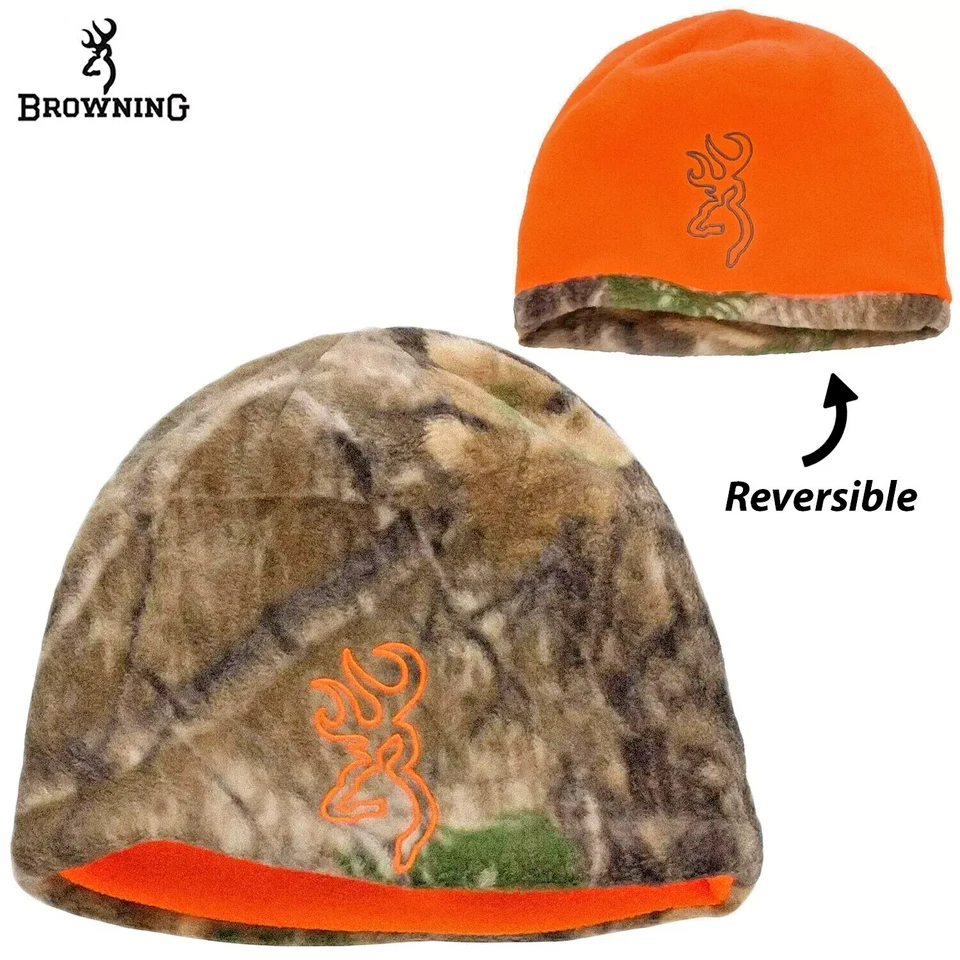 Gorro polar MARRÓN para todas las estaciones REALTREE camuflaje/naranja cazador - RTE, reversible Foto 2 de 4