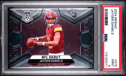 2024 Panini Mosaic - Jayden Daniels #272 Rookie NFL Debut Horizontal PSA 9
