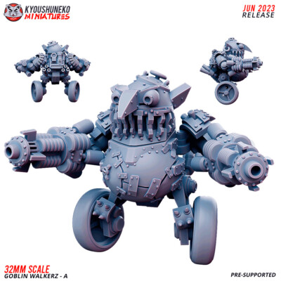 Goblin Walker A, Kyoushuneko Miniatures, Mech Sci-Fi Figures Tabletop Games