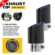 2PCS 2.5" In 3.5" Out Carbon Fiber Exhaust Pipe Tips Stainless Steel For F15 X5