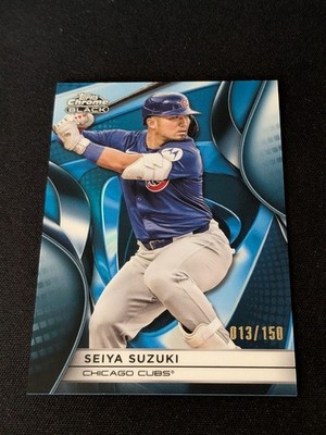 2025 Topps Chrome Black Seiya Suzuki #84 /150 Blue