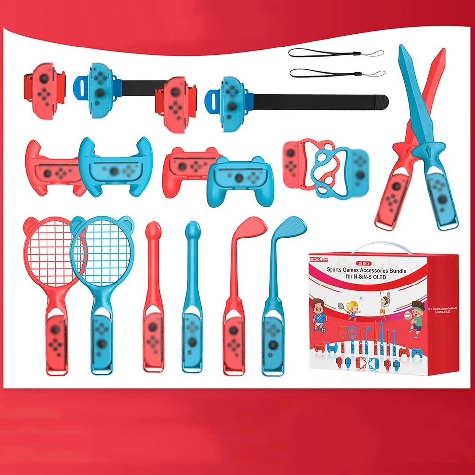 18 in 1 For Nintendo Switch Sports Bundle with Tennis Racket Golf Club and More - Image 2 of 4