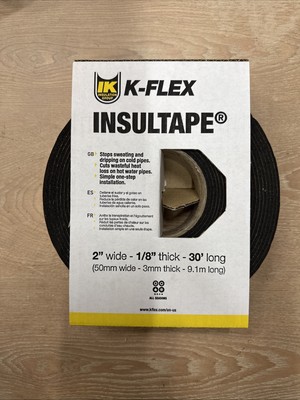 K-Flex USA Pipe Insulation Tape, 2 In W X 30 Ft L, 1/8  Thick
