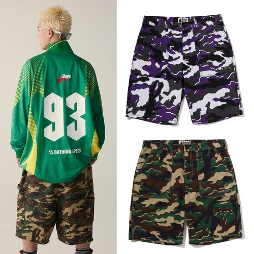 A BATHING APE Men's GLITCH WOODLAND CAMO SHORTS 1M30153001 b