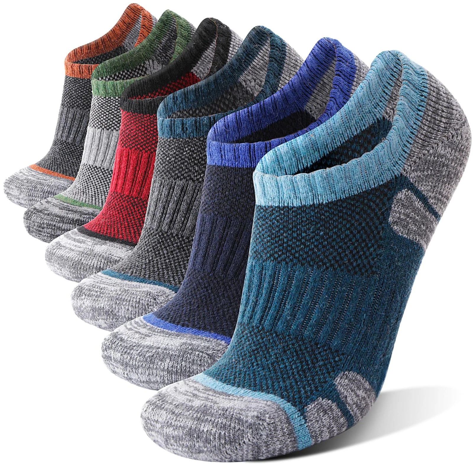 Merino Wool Hiking No Show Running Socks Thick Warm Low Cut Ankle Thermal Ath...