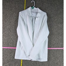 Unbranded Open Front Blazer Women XL White Textured Diamond Cable Knit Jacket