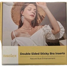 NSOLEX Double Sided Sticky Bra Inserts Breast Pads, Reusable and Washable Sz. XL