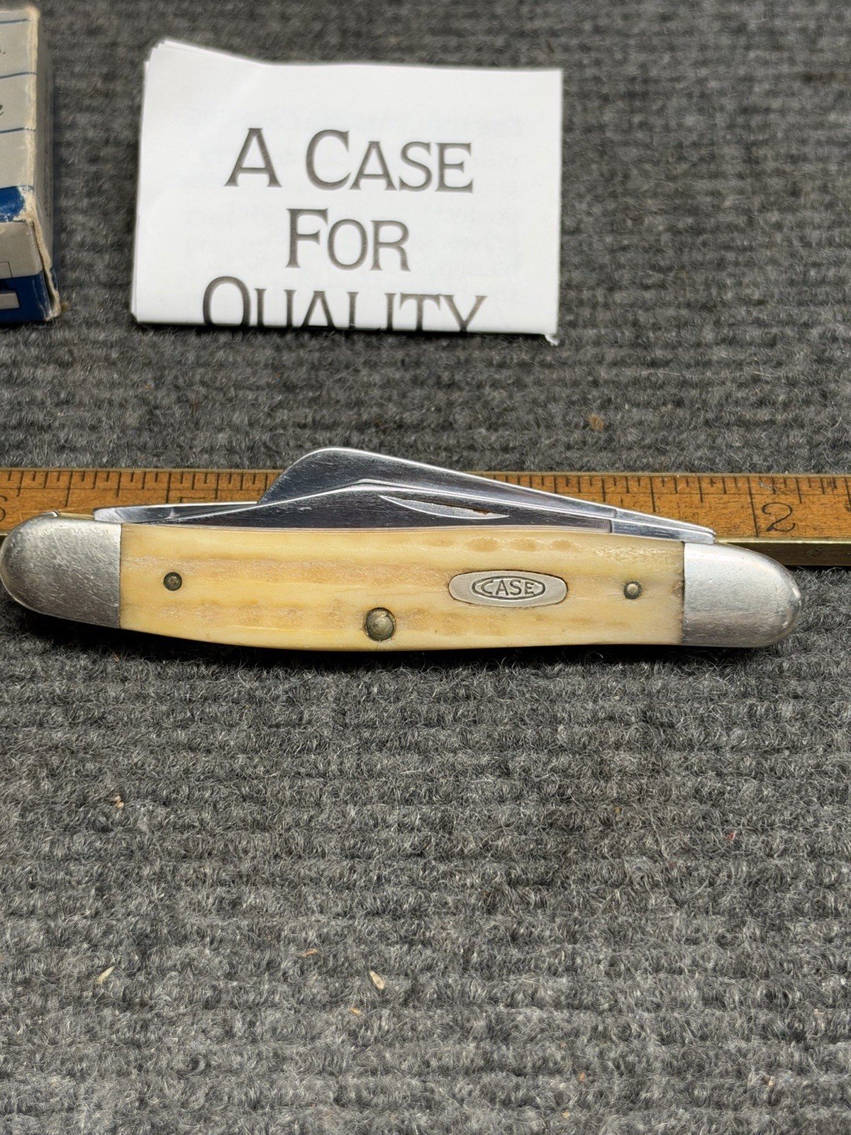 CASE XX 6347 SS Tan Bone Stockman 3-Blade Pocket Knife USA, 1992 With ...